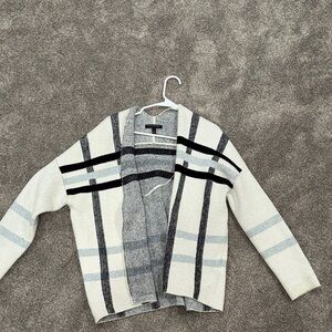 Banana Republic Women's Plaid Cardigan - Black, Gray, Cream